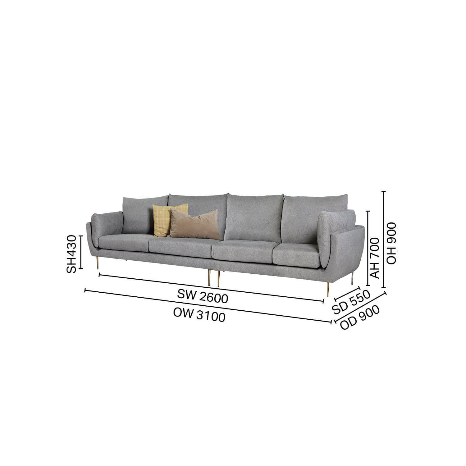 Ginette 4-Seater Sofa